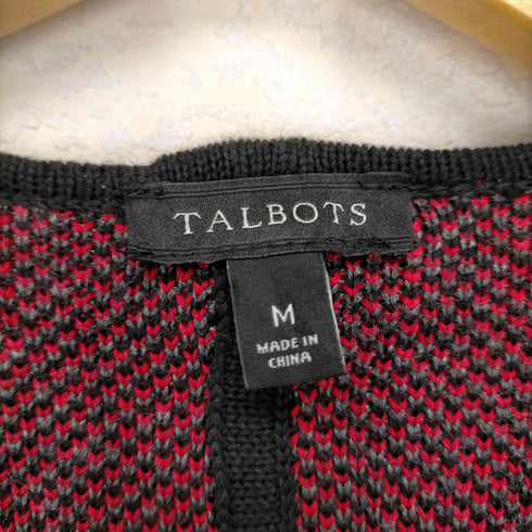 タルボット TALBOTS チェック柄ボタンレスニットジャケット レディース JPN:M