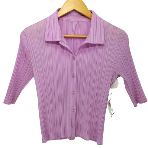 プリーツプリーズイッセイミヤケ PLEATS PLEASE ISSEY MIYAKE 2002SS プリーツ加工ショートスリーブシャツ レディース JPN:3