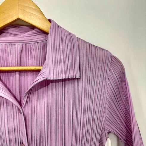 プリーツプリーズイッセイミヤケ PLEATS PLEASE ISSEY MIYAKE 2002SS プリーツ加工ショートスリーブシャツ レディース JPN:3