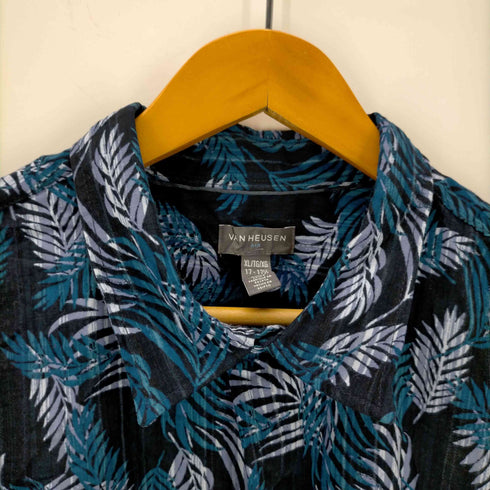 ヴァンヒューゼン VAN HEUSEN S/S リーフ柄シャツ メンズ JPN:XL
