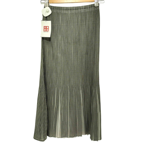 プリーツプリーズイッセイミヤケ PLEATS PLEASE ISSEY MIYAKE 2002SS プリーツ加工 ギンガムチェック スリットプリーツ ロングスカート レディース JPN:1