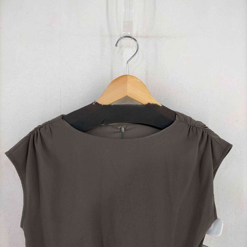 ユナイテッドアローズグリーンレーベルリラクシング UNITED ARROWS green label relaxing ショルダー x フロントギャザー ノースリーブワンピース レディース ONE SIZE