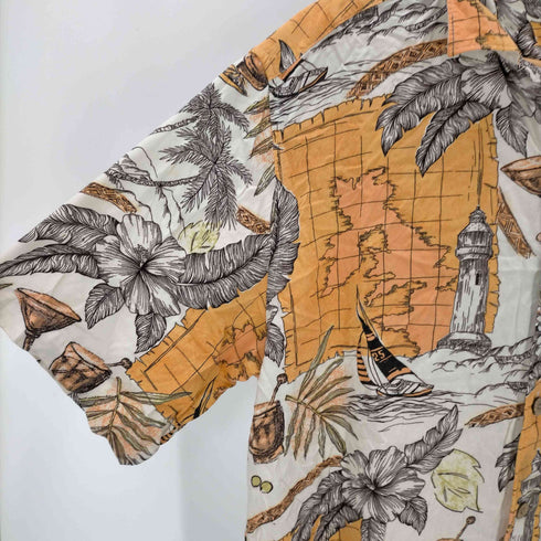 JUNCTION WEST S/S 地図柄レーヨン開襟シャツ メンズ JPN:M