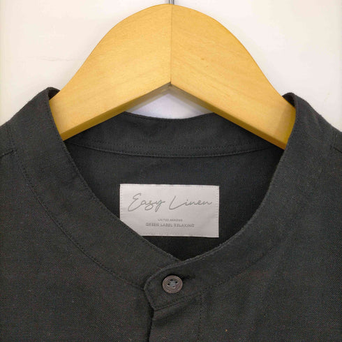 ユナイテッドアローズグリーンレーベルリラクシング UNITED ARROWS green label relaxing イージーリネン ジャストルーズ バンドカラーシャツ メンズ JPN:XL