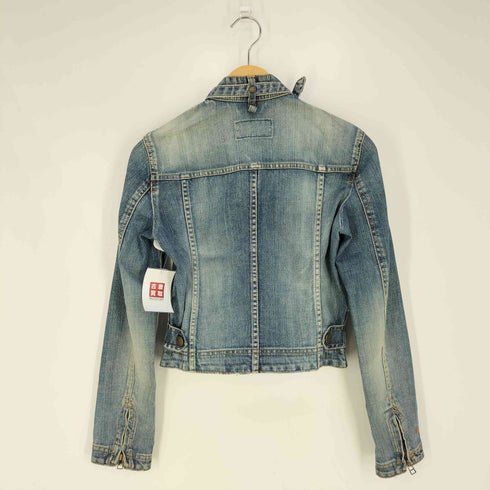 バーバリーブルーレーベル BURBERRY BLUE LABEL デニム シングルライダースジャケット レディース EUR:38