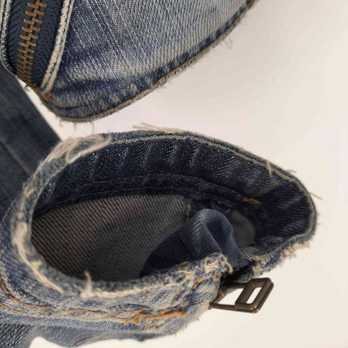 バーバリーブルーレーベル BURBERRY BLUE LABEL デニム シングルライダースジャケット レディース EUR:38