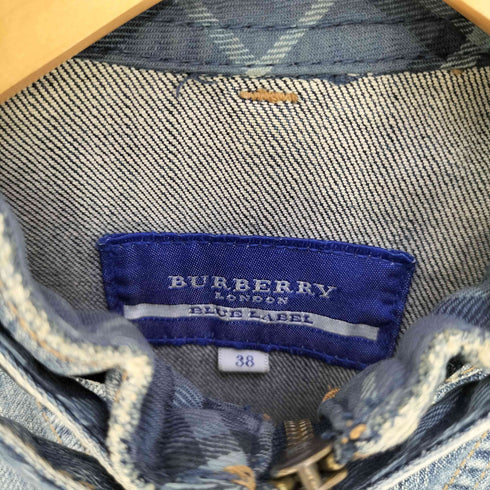 バーバリーブルーレーベル BURBERRY BLUE LABEL デニム シングルライダースジャケット レディース EUR:38