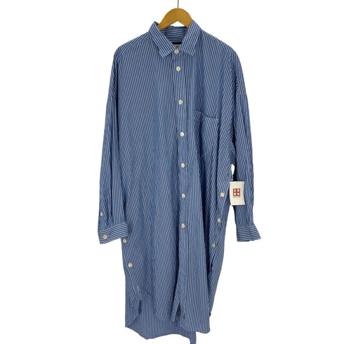 メゾンスペシャル MAISON SPECIAL Prime-Over Supima Cotton Typewriter Stripe Maxi Shirt Coat メンズ 02