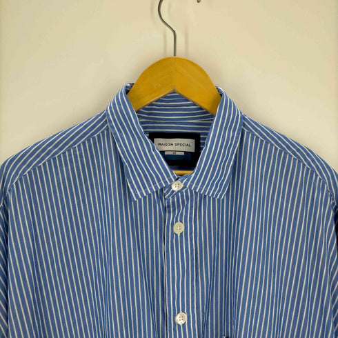 メゾンスペシャル MAISON SPECIAL Prime-Over Supima Cotton Typewriter Stripe Maxi Shirt Coat メンズ 02