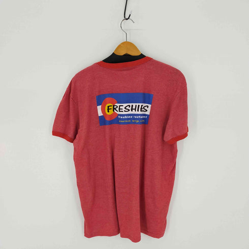 企業ロゴ リンガーTシャツ メンズ