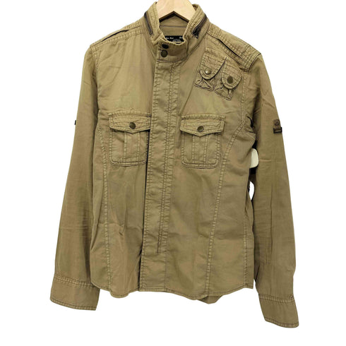 ニーキューイチニーキューゴーオム 291295=HOMME 00S Y2K スタンドカラー ミリタリーシャツ メンズ US:40