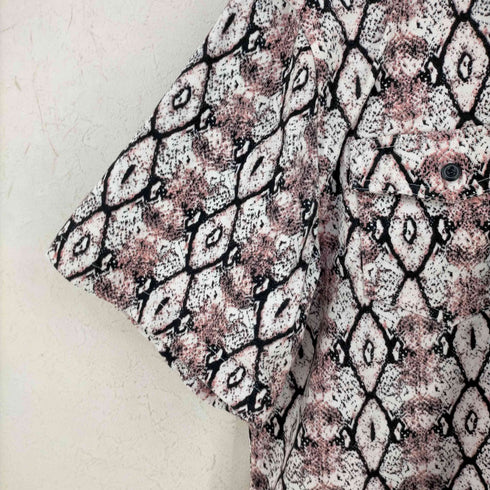 レフラー Leflah ヘビ柄ノーカラーシャツ メンズ JPN:L