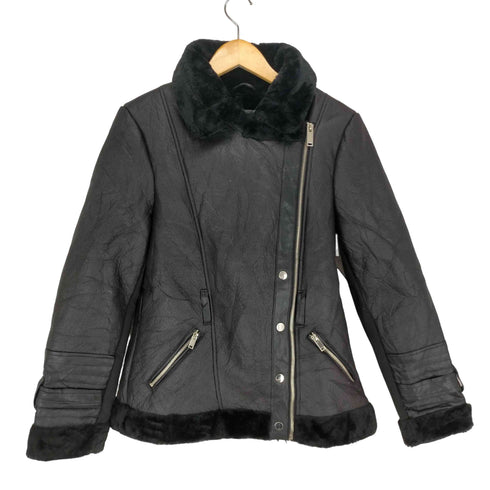 RIVER ISLAND 裏地ボア レザージャケット メンズ 12