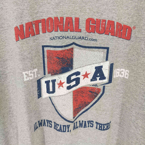 USA製ボディ NATIONAL GUARD Tシャツ 霜降りグレー メンズ JPN:XL
