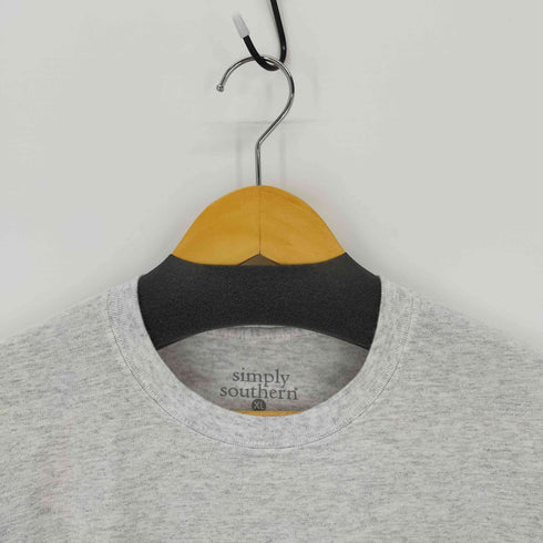 SIMPLY SOUTHERN ひまわり Tシャツ カレッジプリント 両面プリント 霜降りグレー メンズ JPN:XL