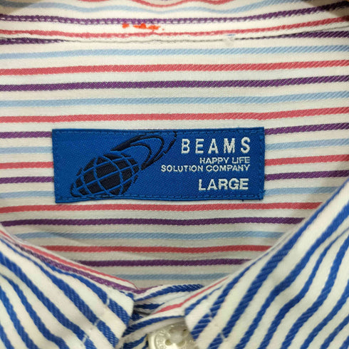 ビームス BEAMS ストライプ S/Sシャツ メンズ JPN:L