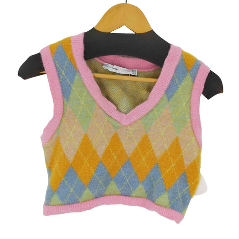ベルシュカ BERSHKA Fuzzy Knitted Cropped Sleeveless Top レディース JPN:XS