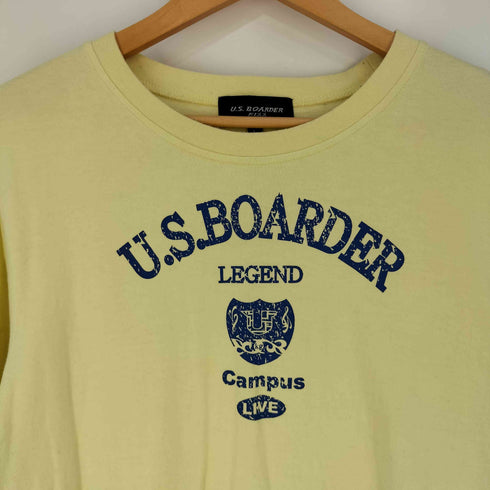 U.S.BOARDER KIXX アーチロゴプリント クォータースリーブクルーネックTシャツ メンズ JPN:L