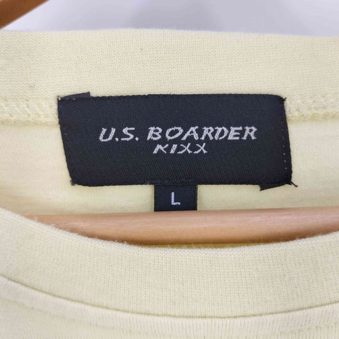 U.S.BOARDER KIXX アーチロゴプリント クォータースリーブクルーネックTシャツ メンズ JPN:L