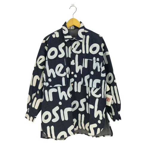 HELLO SIR 你好先生 ペイント文字 総柄 デニムジャケット メンズ JPN:XL