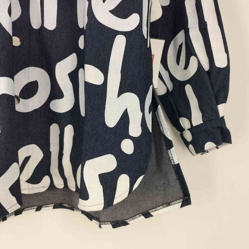 HELLO SIR 你好先生 ペイント文字 総柄 デニムジャケット メンズ JPN:XL