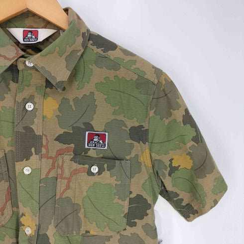 ベンデイビス BEN DAVIS リーフ柄 レギュラーカラーシャツ メンズ import:M