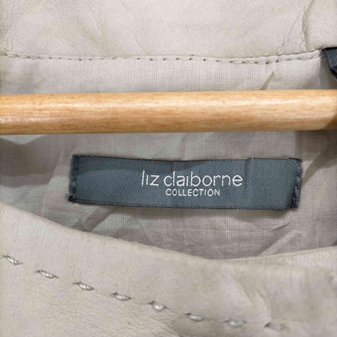 リズ クレイボーン LIZ Claiborne レザーノーカラーハーフコート レディース 2X