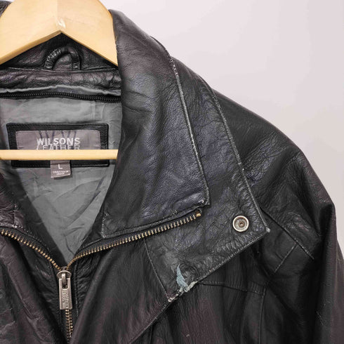 ウィルソン Wilsons Leather レイヤードデザインレザージップブルゾン メンズ JPN:L