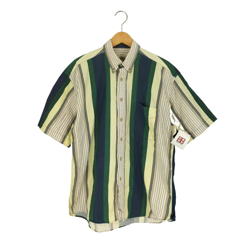 ナチュラルイシュー NATURAL ISSUE マルチストライプ 半袖ボタンダウンシャツ メンズ import:M