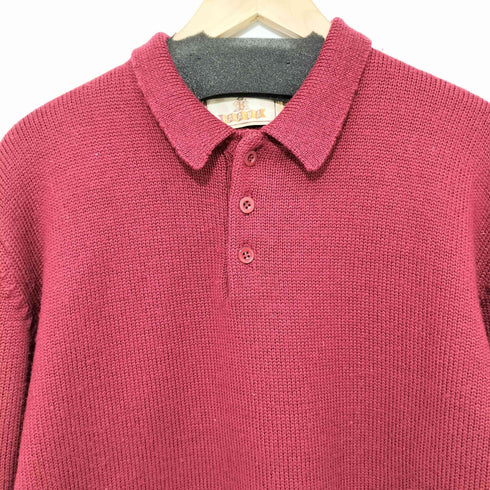 バラクータ BARACUTA 80-90s ニットポロシャツ 襟付きウールニット メンズ import:L