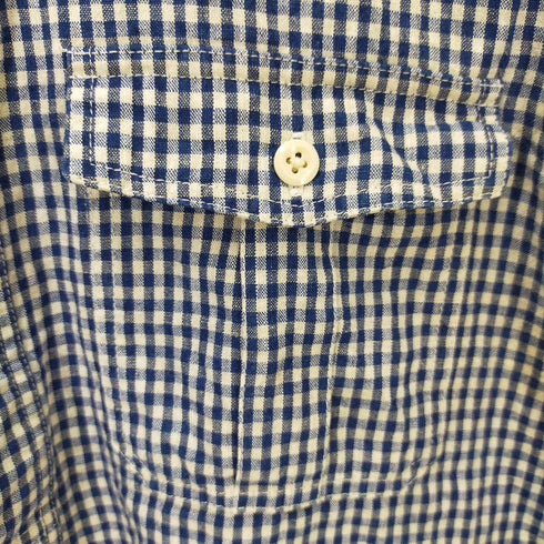 ザファットヘッド the flat head GINGHAM CHECK PULLOVER SHIRT メンズ L