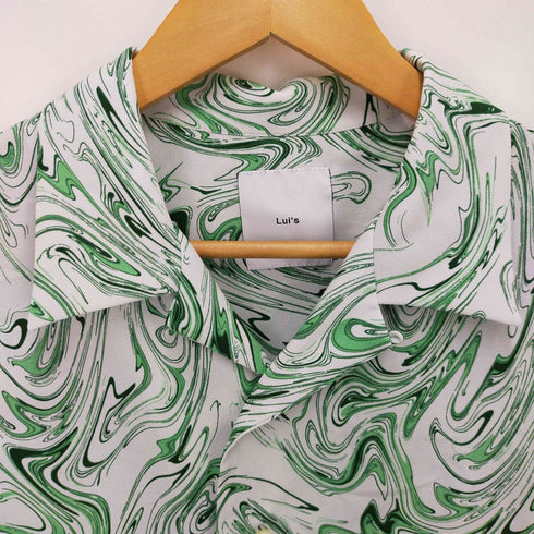 ルイス Luis マーブル柄ショートスリーブシャツ メンズ S