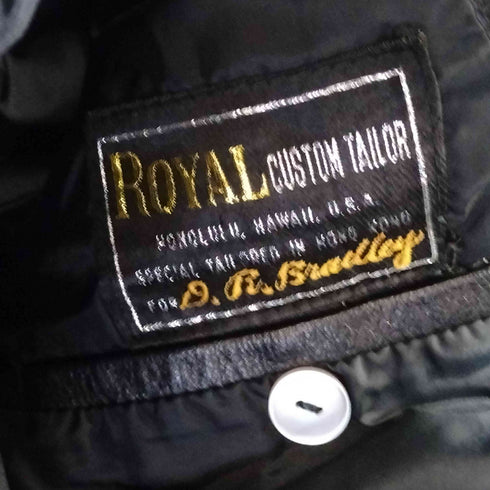 ROIYAL CUSTOM TAILOR フロント編み込みローズデザイン ライダースジャケット メンズ