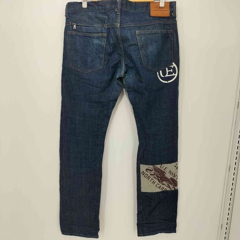 ユニフォームエクスペリメント uniform experiment RECONSTRUCTED SLIM-FIT JEANS 赤耳 切替ストレートデニム メンズ
