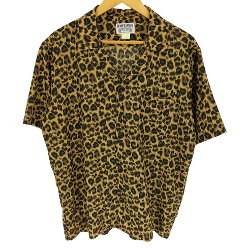 テンプテーション Temptation オープンカラー レオパード柄 S/S シャツ メンズ JPN:L