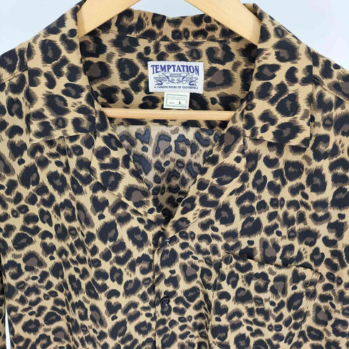 テンプテーション Temptation オープンカラー レオパード柄 S/S シャツ メンズ JPN:L