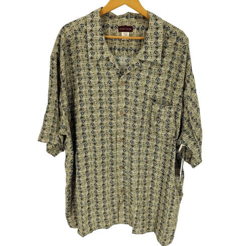 ハントクラブ HUNT CLUB オープンカラー ボタニカル柄 オーバーサイズ S/S シャツ メンズ JPN:XXL