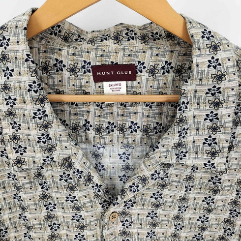 ハントクラブ HUNT CLUB オープンカラー ボタニカル柄 オーバーサイズ S/S シャツ メンズ JPN:XXL