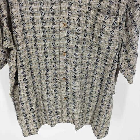 ハントクラブ HUNT CLUB オープンカラー ボタニカル柄 オーバーサイズ S/S シャツ メンズ JPN:XXL