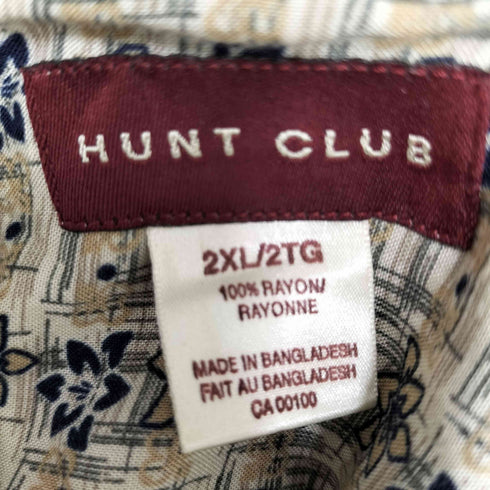 ハントクラブ HUNT CLUB オープンカラー ボタニカル柄 オーバーサイズ S/S シャツ メンズ JPN:XXL