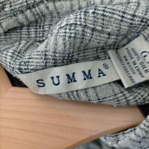 スマー SUMMA 100%シルク チェック柄アロハシャツ メンズ JPN:L