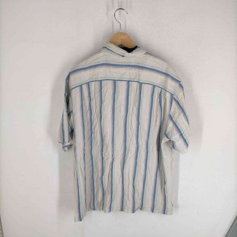 トミーバハマ Tommy Bahama 100%シルク ストライプ柄 アロハシャツ メンズ xl