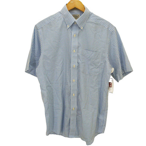 エルエルビーン L.L.Bean 00S マレーシア製 WRINKLERESISTANT ギンガムチェック ショートスリーブシャツ メンズ S-REG