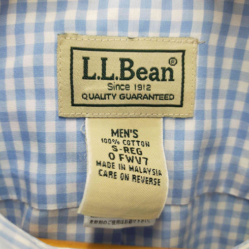 エルエルビーン L.L.Bean 00S マレーシア製 WRINKLERESISTANT ギンガムチェック ショートスリーブシャツ メンズ S-REG