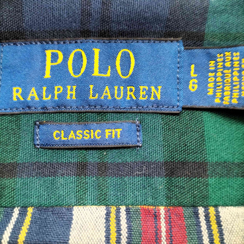 ポロラルフローレン POLO RALPH LAUREN CLASSIC FIT スモールポニー刺繍 チェック切替 BD L/Sシャツ メンズ JPN:L