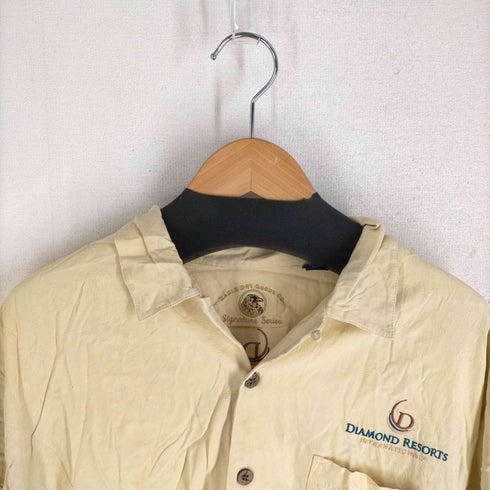 EAGLE DRY GOODS 100%シルク 企業ロゴ アロハシャツ メンズ JPN:L