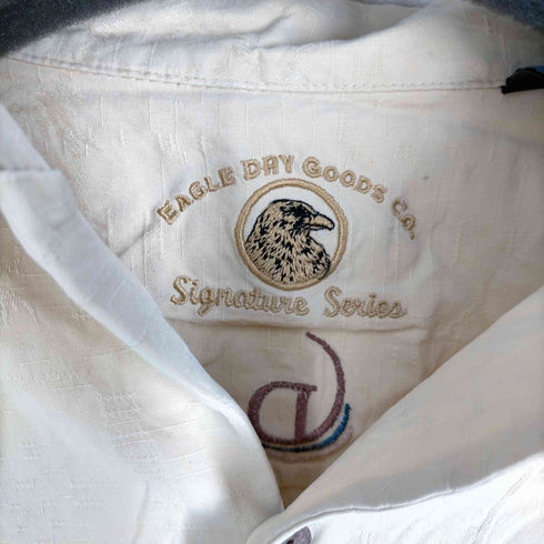 EAGLE DRY GOODS 100%シルク 企業ロゴ アロハシャツ メンズ JPN:L