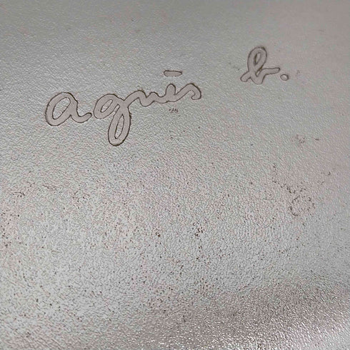 アニエスベー agnes b. ロゴ刻印 ラウンドジップ メタリック コインケース 小銭入れ レディース