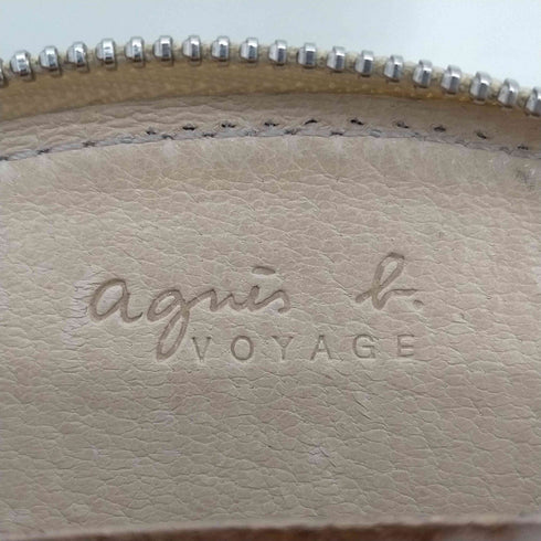 アニエスベー agnes b. ロゴ刻印 ラウンドジップ メタリック コインケース 小銭入れ レディース