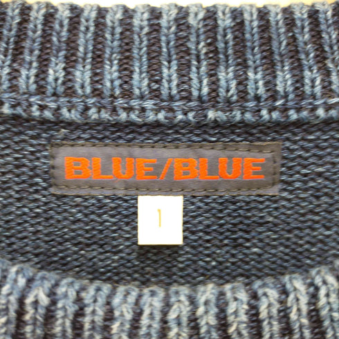 ブルーブルー BLUE BLUE インディゴコットン ボーダープルオーバーニット メンズ JPN:1